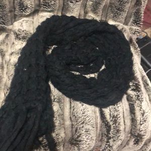 Black crochet scarf